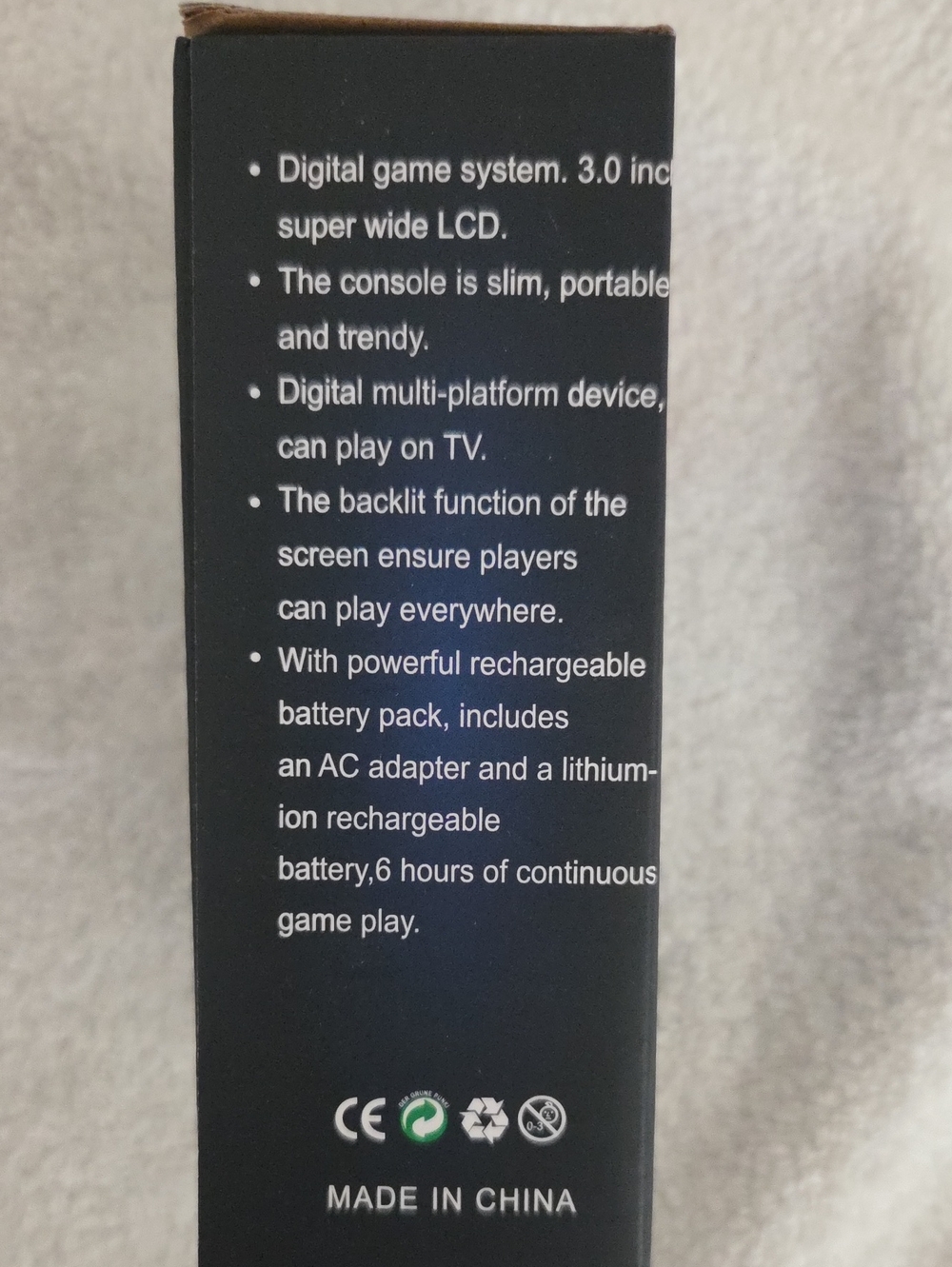 Portable Handheld Game Console - Black Slim Design